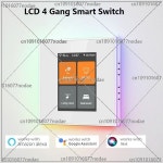 스마트 스위치 4 갱 전등 L8 LCD 터치 패널 WiFi 지원 음성 제어 : 충일물류