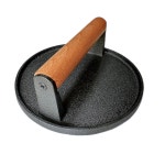 우익투 7인치 무쇠 버거 프레스 라운드 스매시 베이컨 고기 스테이크와 나무 손잡이가 있는 바비큐 요리 스테이크 무게 그릴 Burger Press... 