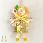 봄 밀짚모자 인형 원두방향제 / 만들기키트 미술활동 만들기수업 DIY 개별포장 커피원두 : 쪼물락