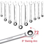 토월마크 20피스 래칫 결합 렌치 세트 콤보 래칫 렌치 세트 의 톱니 SAE 1 /4 3 /4 미터법 6 19mm 크롬 바나듐 스틸 보관 가방 포함... 