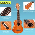 우쿨렐레 입문용 소프라노 우클렐레 마호가니 우드 캐리 백 포함 Uke 스트랩 줄 스트링 Ukulele Hanger Hook 21 인치 : 파인트무역