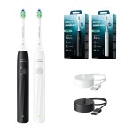 필립스 NEW 소닉케어 2100 시리즈 화이트 HX4021/01 + 블랙 HX4021/02 : 소닉케어