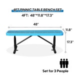 써니베티 4피트 헤비 듀티 프레임이 메탈 스토어 휴대용 야외용 쇼핑몰용 데크 파티오 파크 블루 있는 벤치 상업용 Bla  4FT ble : 라모드비스