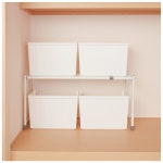 헤이안 신동 공업 압입 수납 선반 옆 신축 화이트 폭 71~92 cm높이 42 cm안길이 37 cm SOK-10 : epice-kyoto