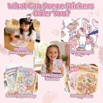 3R 태블릿 48 세트 핀셋 3개, 3D 스티커, 중형 및 포켓 사이즈, 재사용 가능한 DIY 스티커 팩, 무료 조합 - 48세트 미니어처 장면 스티커북 30... 