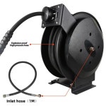 5000 PSI 33 FT 3/8 싱글 암 고압 호스릴 자동 텔레스코픽 압력 드럼 정원 호스릴 Bla  33FT : 문포트