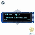 실제 OLED 디스플레이, 3.12 인치 256x64 도트 그래픽 LCD 모듈 스크린, SSD1322 컨트롤러 지지대 SPI : daisys3