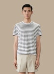 [국내재고] 톰브라운 남성 스트라이프 린넨 반팔 티셔츠 그레이 MJS272A J0119 055 : 부티크던