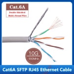 이중 차폐 다중 가닥 랜 인터넷 케이블 네트워크 Cat6A 패치 코드 고속 SFTP 이더넷 RJ45 10G 25 m 50m Gray 10m : 크렌베리픽3