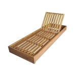 크리 베이어드 아카시아 우드 나무 체이스 의자 파티오 리클라이너 목욕 야외 등받이 조절식 라운지 티크 Teak : 라모드비스