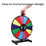 후마이 24인치 14슬롯 테이블탑 스피닝 경품 휠, 안정적인 베이스 스탠드, 드라이 이레이즈 스핀 휠 스피너, 마커 및 지우개가 포함된 경품용... 