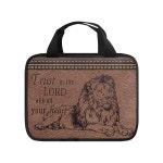 남성용 브라운 라이온 성경 커버 손잡이와 지퍼가 달린 경량 교회 가방 액세서리용 : 대명엔젤상점