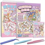 3R 태블릿 48 세트 핀셋 3개, 3D 스티커, 중형 및 포켓 사이즈, 재사용 가능한 DIY 스티커 팩, 무료 조합 - 48세트 미니어처 장면 스티커북 30... 