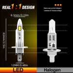2PCS H1 LED 램프 800000 LM 1000W 자동차 조명 16PCS 8054 CSP 6500K 흰색 H1 전구 11 미니 자동 전구 고전력 팬리스 12V 24V : 제스112