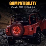 백업 카메라가 장착된 랭글러 JL JLU 2018-2025용 SUPAREE 플러그 앤 플레이 스페어 타이어 브레이크 라이트 휠 3rd Third 피팅... 