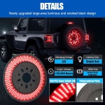지프 랭글러 2018-2025 JL용 SUPAREE 스페어 타이어 브레이크 라이트, 스모크 블랙 디자인, 플러그 앤 플레이 LED 휠 3rd Third 360... 