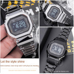 호환 카시오 G-SHOCK DW-H5600 블루투스 심박수 5600 워치밴드 수정된 소형 블록 스테인리스 스틸 스트랩 베젤 케이스 브레이슬릿 : 제스111