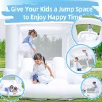 작은 화이트 바운스 하우스, 볼 피트가 있는 작은 바운스 하우스, 슬라이드 송풍기가 있는 바운시 , 9 5피트 L x 6피트 W x 7 9피트 H, 3-6세... 