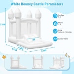 작은 화이트 바운스 하우스, 볼 피트가 있는 작은 바운스 하우스, 슬라이드 송풍기가 있는 바운시 , 9 5피트 L x 6피트 W x 7 9피트 H, 3-6세... 