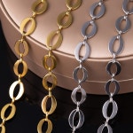 1 미터 스테인레스 스틸 타원형 보석 DIY 팔찌 목걸이 쿠바 S AE 공예 수제 체인 C St l : 소연37