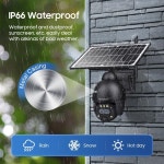 INQMEGA 태양열 보안 카메라 야외 IP 와이파이 6MP 듀얼 렌즈 PIR 인간 감지 CCTV 농장용 12x 줌 4G SIM : 스카이라이니즈