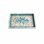 자개 트레이 쟁반 옻칠 타일 소반 엔틱 고급 소품 쉘 예쁜 원형 꽃 : 태리네쇼핑