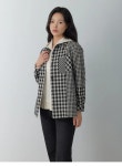 [지센동래 LCWSQ226] 깅엄체크 믹스 블라우스  LCWSQ226-1 : 지센 부산동래점