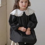 2025 가을 겨울 신상   소녀 우아한 레이스 피터팬 칼라 루즈 체크 플러시 : 오션링크-