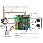 6 28V 3상 브러시리스 모터 속도 제어 모듈 홀 드라이브 5P 케이블 : 슈퍼플렉스1004