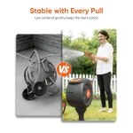 DRINCOH 지상 장착 접이식 정원 호스 5/8 50피트 프리스탠딩 외부 릴 360 회전식 드릴 구멍 없음 쉽게 설치 : Knock and Day