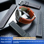 해밀턴 필드 시리즈 리틀 레드 햇 H7055 H7060 H7045 정품 가죽 시계 스트랩 스포츠 방수 시계 밴드 20mm 22mm : 케이즈1