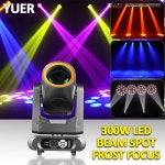 YUER LED 300W 빔 스팟 워시 레인보우 효과 프로스트 포커스 이동 헤드 라이트 Lyre Dj 디스코 음악 DMX512 제어 무대 조명 : 이이제취허
