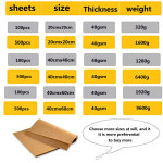 호환  100PC size2020cm4040cm4060cm 양피지 베이킹 종이 케이크 과자 식품 Bakeware에 적합한 기름칠 종이 : 제로제니