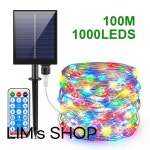 대형 태양 전지 패널 LED 빛 구리 와이어 요정 램프 문자열 50M 100M 아웃도어 방수 정원 갈 랜드 크리스마스 장식 : 트렌드컴퍼니25