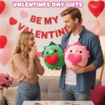 파인비 공룡 봉제 동물 발렌타인 인형 귀여운 디노 인형과 하트 데이 선물 핑크 트리케라톱 Pink Triceratops : 더엠제이쇼핑넷