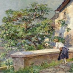 빈티지 풍경 강 꽃 정원 숲 포스터 인쇄 벽 아트 그림 캔버스 회화 거실 홈 장식 : 반월스토어8