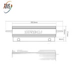 호환  0.5R 1R 2R 4R 6R 8R 10R 20R 100W 5% 5% -5% 알루미늄 쉘 케이스 전력 와이어 권선 저항기 0.512468102050100 옴 : 지연나무원