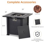 피트, CSA 상장 야외 뚜껑 및 용암 암석이 있는 50,000 BTU 강철 테이블, 파티오용 보온성을 위한 스테인리스 스틸 버너 블랙 : 형제-스토어