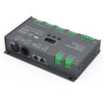 호환 LTECH LED DMX512 디코더 컨트롤러 DC12-24V 입력 RGB RGBW LED 스트립 컨트롤러 OLED RJ45 4A 12CH 16 채널 출력 신제품 : 제스111
