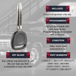 미국 원격 트랜스폰더 칩 키 뷰익 캐딜락 쉐보레 GMC 험머 폰티악 새턴 장착서클 BB1 Two : 셀렉트월드커머스