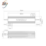호환  0.5R 1R 2R 4R 6R 8R 10R 20R 100W 5% 5% -5% 알루미늄 쉘 케이스 전력 와이어 권선 저항기 0.512468102050100 옴 : 지연나무원