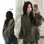 M L 너드미 도쿄 빈티지 오버핏 체크셔츠 : 루너프