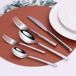 3pc/5pc 럭셔리 스테인레스 스텐 스틸 칼 붙이세트 실버 식기 나이프 포크와 디저트 홈 레스토랑 flatware : 오션링크-