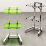 미용 트롤리 이동식 수납 이동식미용실츄레이 접이식 컷트 1 투명 아크릴 쁘띠 크리스털 1 투명 아크릴 쁘띠 크리스털 휠 : 짱직구5