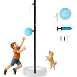 공과 로프가 있는 팬모스 테더볼 세트, 헤비 듀티 야외 게임, 모든 연령대를 위한 뒷마당 학교 캠프 사용 (테더볼 세트 위드 볼) : 튼튼잉마켓