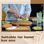 2 티어 마가리타 솔트 리머 칵테일용 유리 설탕 및 솔트 리머 세트, 스테인리스 강판 2 스펀지 우드 대나무 트레이 바텐더 바텐더 도구, 하우스... 