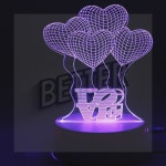 홈오브제 3D 착시 아크릴 무드등(하트풍선) 전구조명 실내조명 침실등 : better 추천 샾