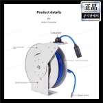 60피트 헤비 듀티 자동 감김 호스 릴 - 1/4인치 고압 세척기용 포함 : 딜리맥스