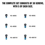 오헌트 나사세트 30개 (마운트 및 플레이트용)  6-48 6mm/8mm/10mm 길이 각 T15 Torx 5개. : 노드커머스-
