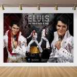 가수 엘비스 프레슬리 파티 배너 장식 뮤직 생일 음악 커피 성인 테이블 케이크 배경 MW S2103 120X90CM : 블레스무드